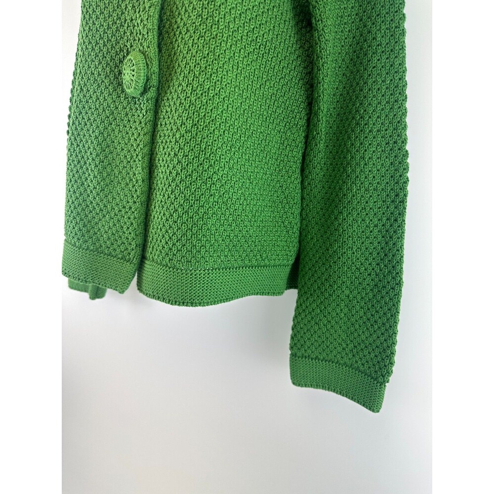 Boden Knit Cardigan Kelly Green Snap Covered Faux Buttons Chunky WK734 Womens 4 - Picture 6 of 16